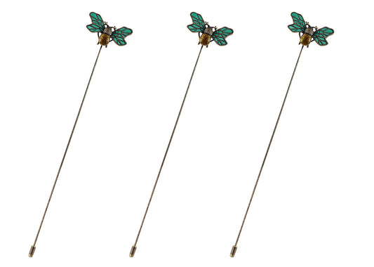 Alilang Women's Flower Crystal Rhinestone Hat Pin - Long Handle Halloween Insect Spider Jewelry Set Starfish Bee Lapel Stick Pack of 2/3/6