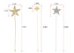 Alilang Women's Gold Tone Starfish, Honey Bee, Silver Star, and Insect Crystal Rhinestone Hatpins Jewelry Set Lapel Stick Pack of 1/3/4/6