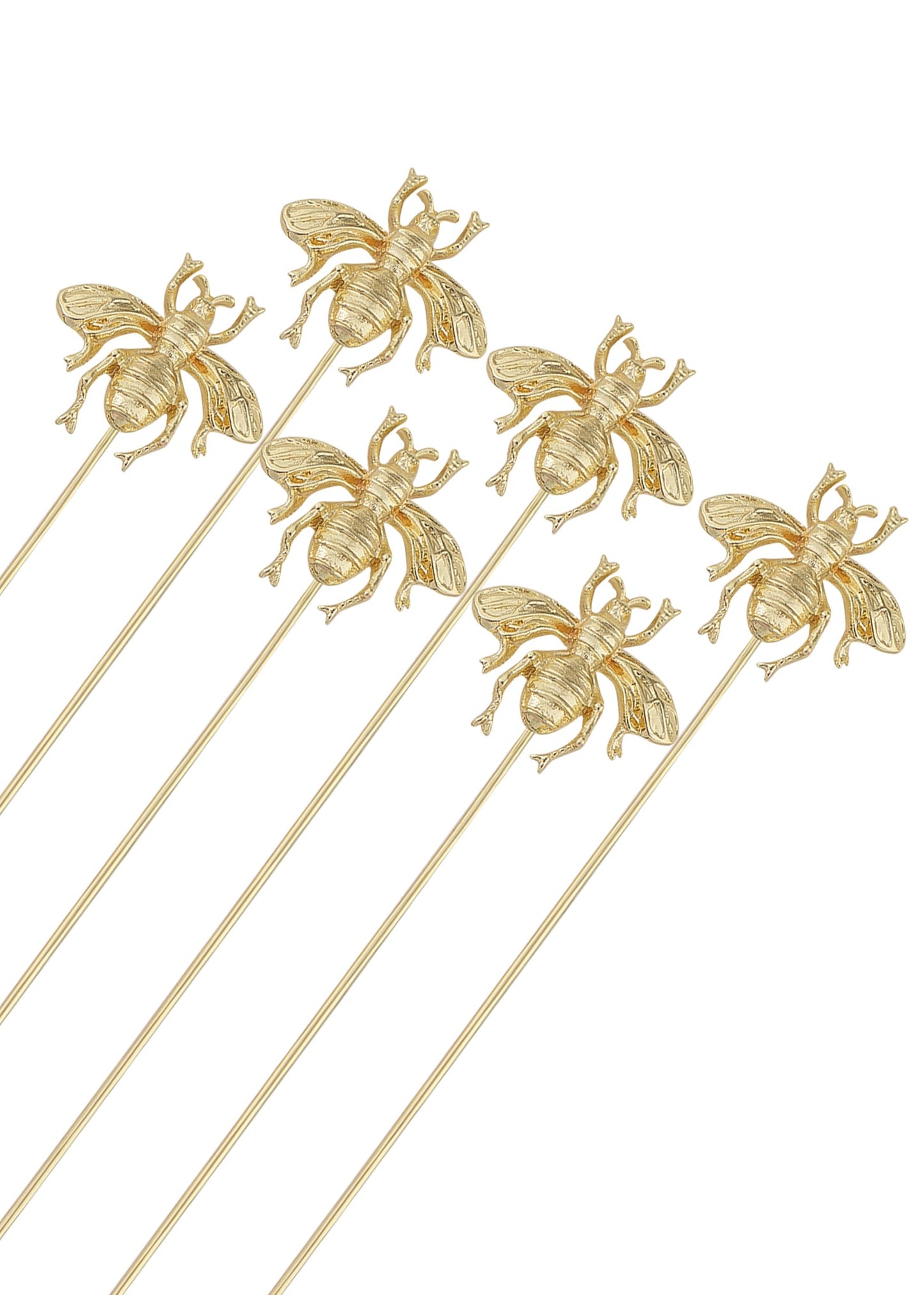 Alilang Women's Gold Tone Starfish, Honey Bee, Silver Star, and Insect Crystal Rhinestone Hatpins Jewelry Set Lapel Stick Pack of 1/3/4/6