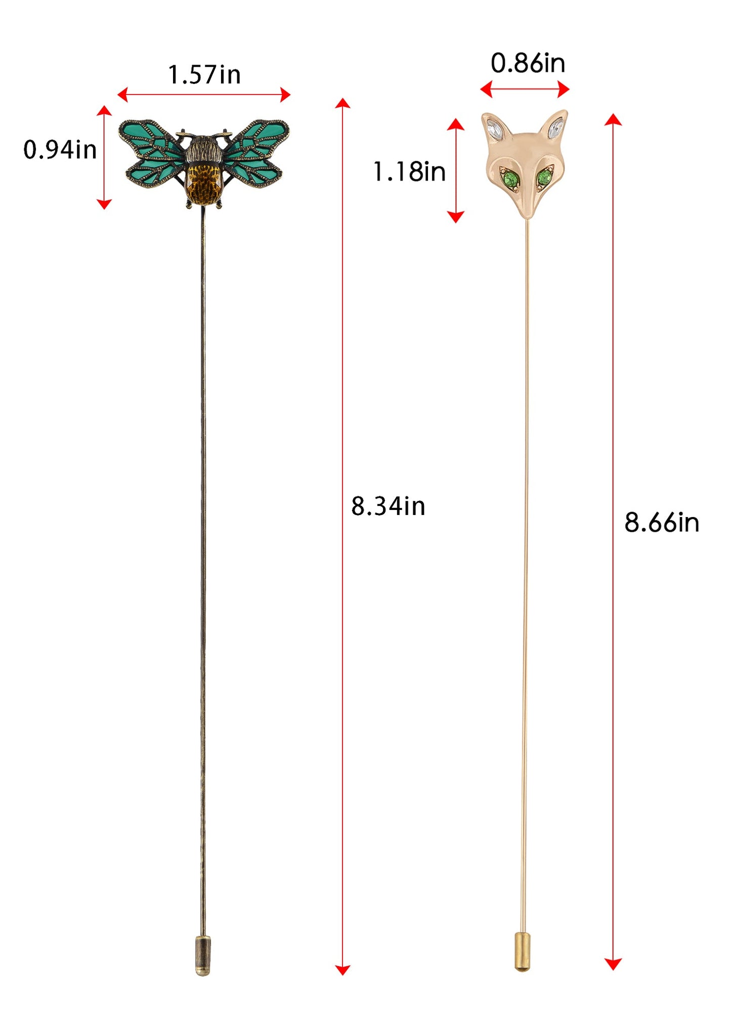 Alilang Women's Flower Crystal Rhinestone Hat Pin - Long Handle Halloween Insect Spider Jewelry Set Starfish Bee Lapel Stick Pack of 2/3/6