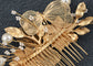 Alilang Bridal Wedding Flower Leaves Pearl Butterfly Headpiece Crystal Rhinestone Hair Accessory Hair Side Comb For Women