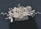 Alilang Bridal Wedding Flower Leaves Pearl Butterfly Headpiece Crystal Rhinestone Hair Accessory Hair Side Comb For Women