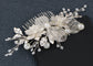 Alilang Bridal Wedding Flower Leaves Pearl Butterfly Headpiece Crystal Rhinestone Hair Accessory Hair Side Comb For Women