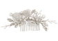 Alilang Bridal Wedding Flower Leaves Pearl Butterfly Headpiece Crystal Rhinestone Hair Accessory Hair Side Comb For Women