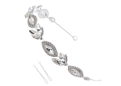 Alilang Silvery Bridal Wedding Tears Zirconia Cubic Crystal Rhinestone Hair Vine Accessory