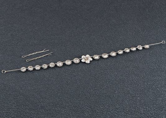 Alilang Silvery Bridal Wedding Flower Zirconia Cubic Crystal Rhinestone Hair Vine Accessory Headband