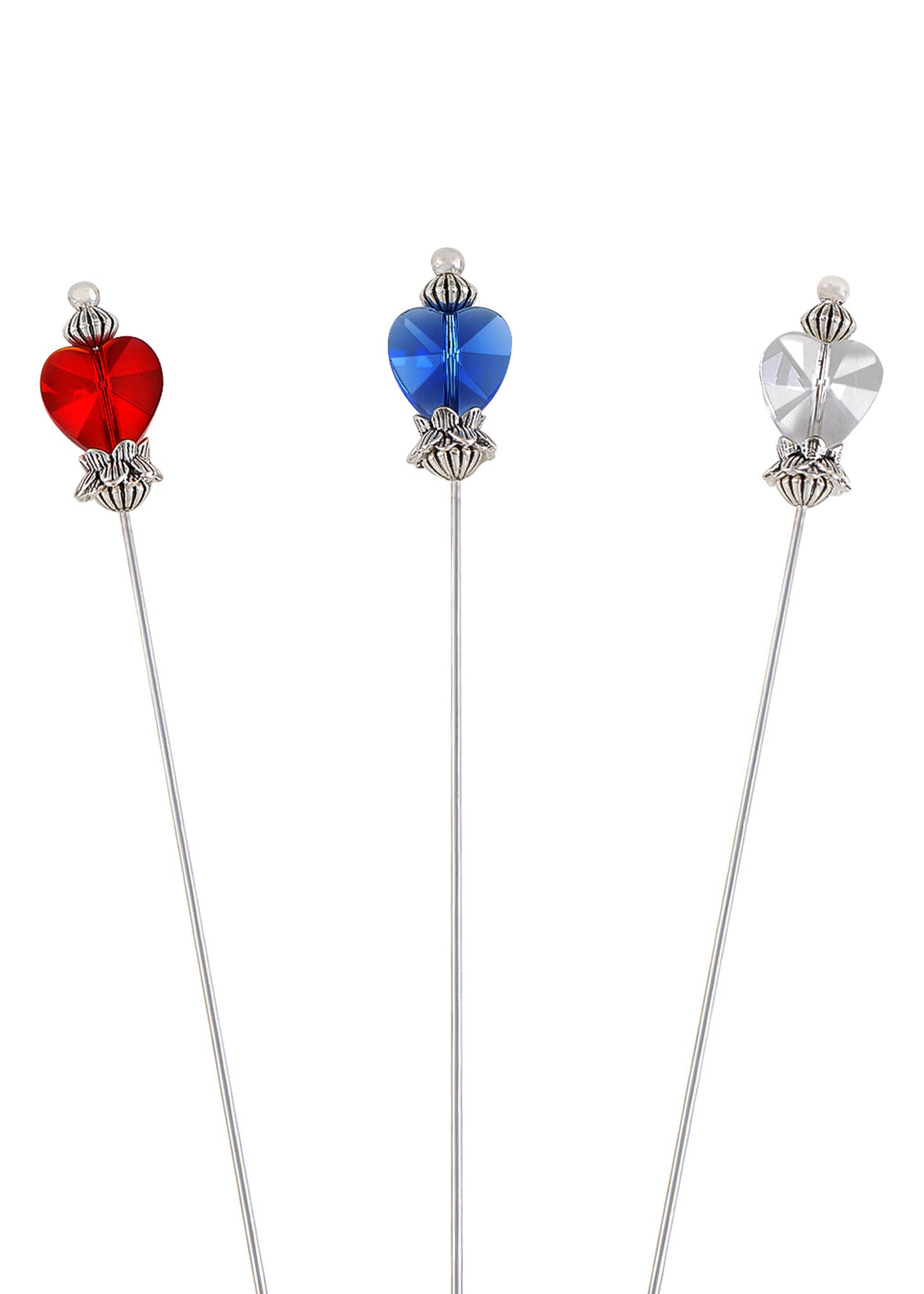 8in Antique Style Hat Pin Long Metal Stem Hats Coats Lapels