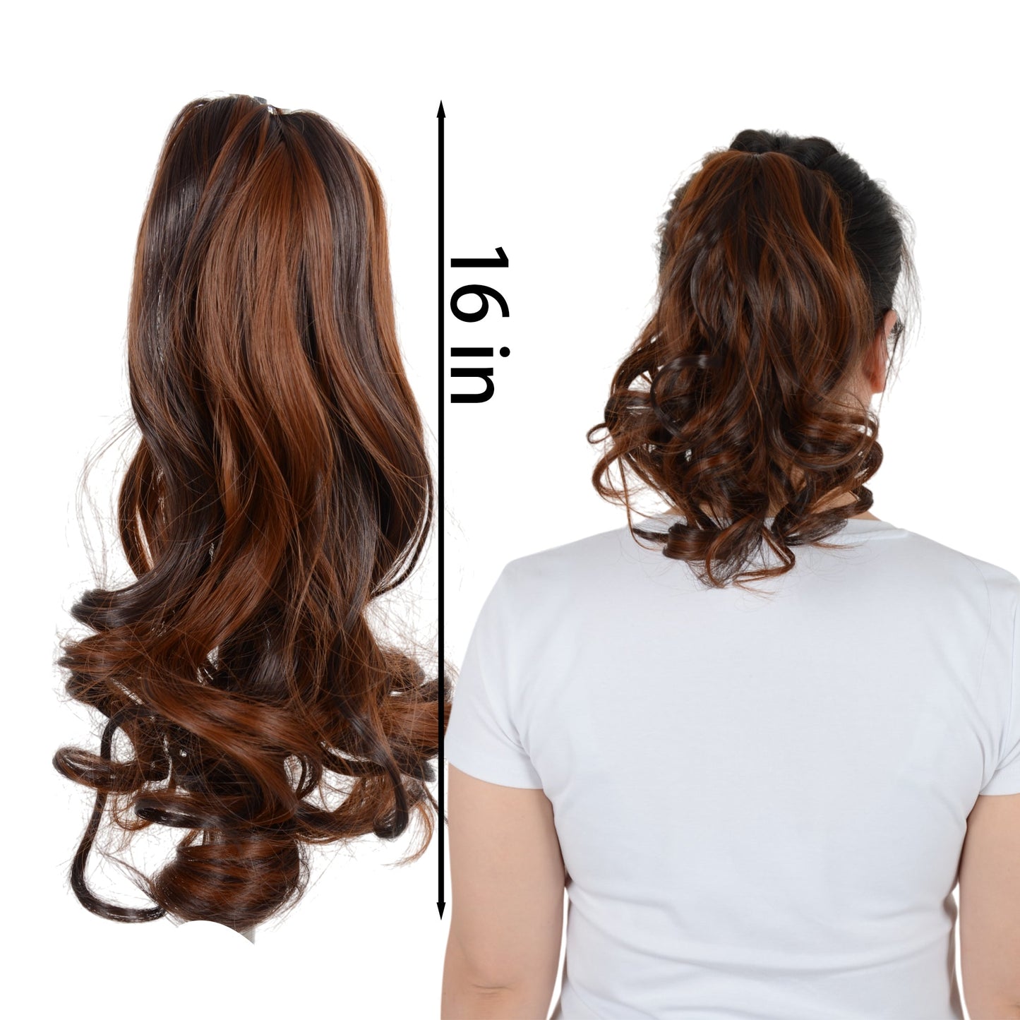 Claw Clip Curly Ponytail Extension 9 Inch Long Curly Wavy Hairpiece  Synthetic Clip-In Ponytail for Women Daily Wear
