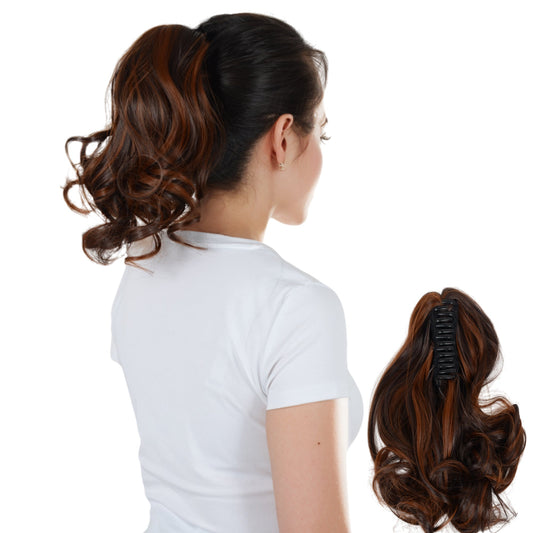 Claw Clip Curly Ponytail Extension 9 Inch Long Curly Wavy Hairpiece  Synthetic Clip-In Ponytail for Women Daily Wear