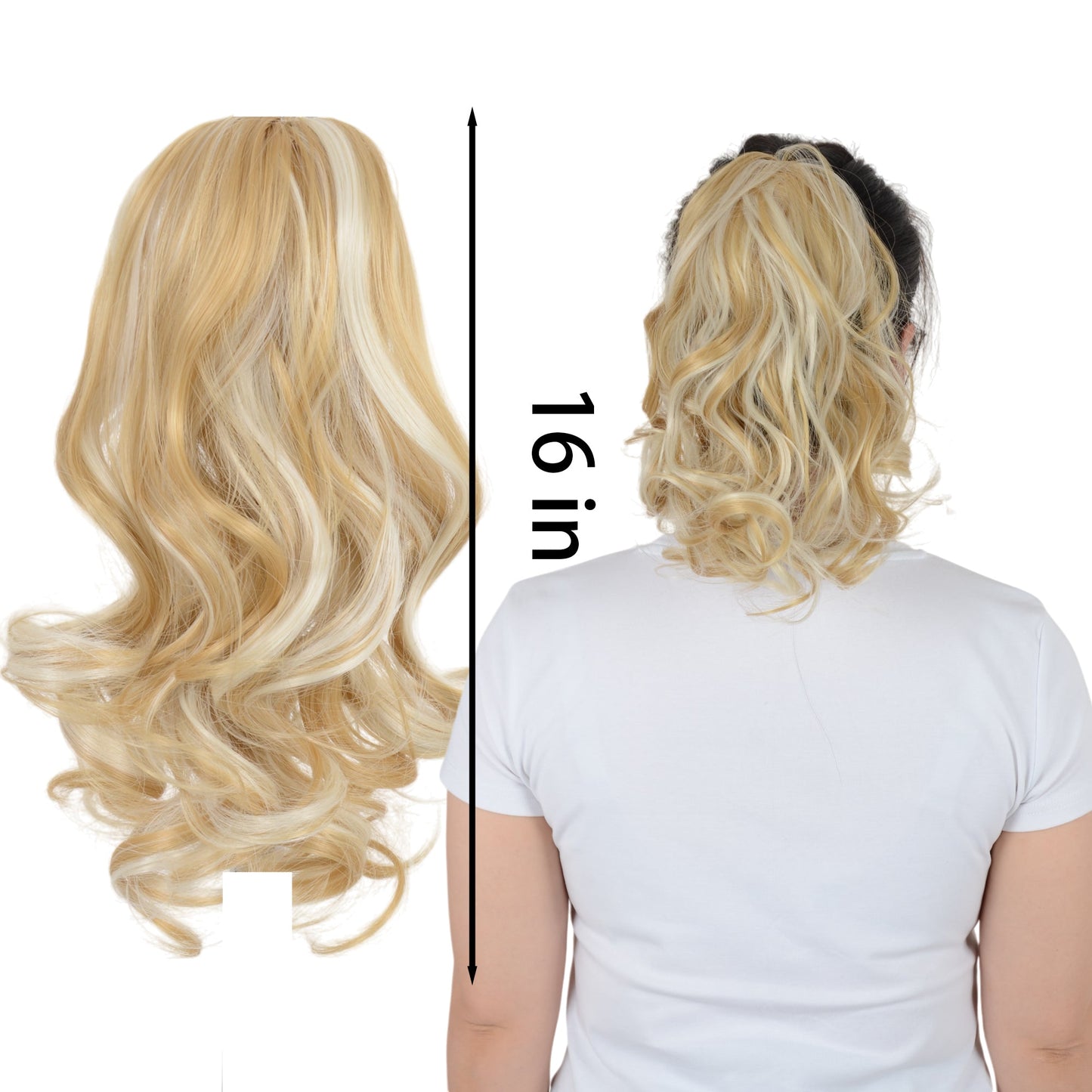 Claw Clip Curly Ponytail Extension 9 Inch Long Curly Wavy Hairpiece  Synthetic Clip-In Ponytail for Women Daily Wear