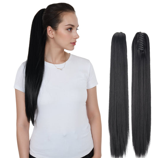Claw Clip Long Straight Ponytail Extension Natural-Looking Hairpiece 24 Inch