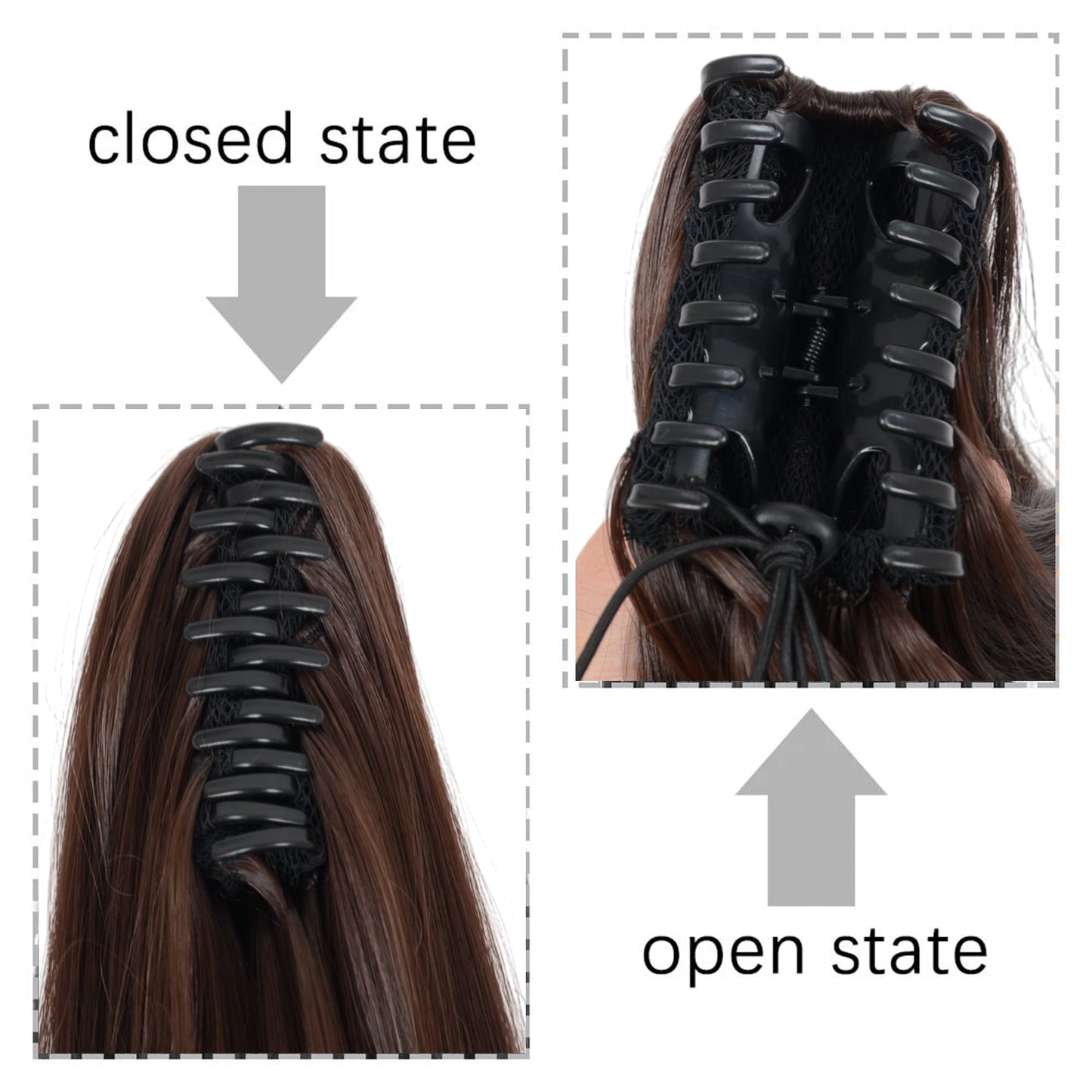 Claw Clip Long Straight Ponytail Extension Natural-Looking Hairpiece 24 Inch