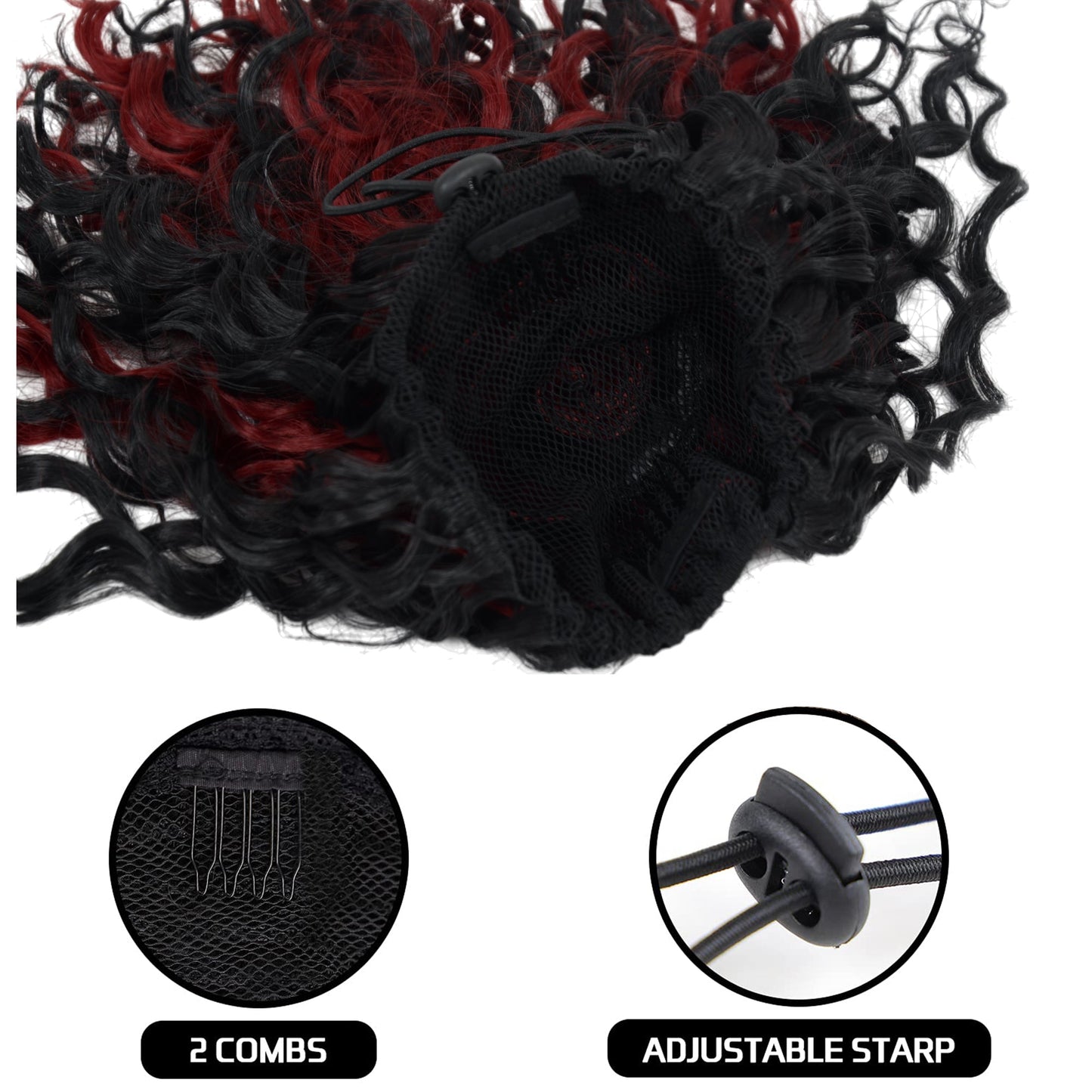 10 Inch Short Curly Drawstring Ponytail Extension for Women Synthetic Clip-In Ponytail Hairpiece for Daily Use