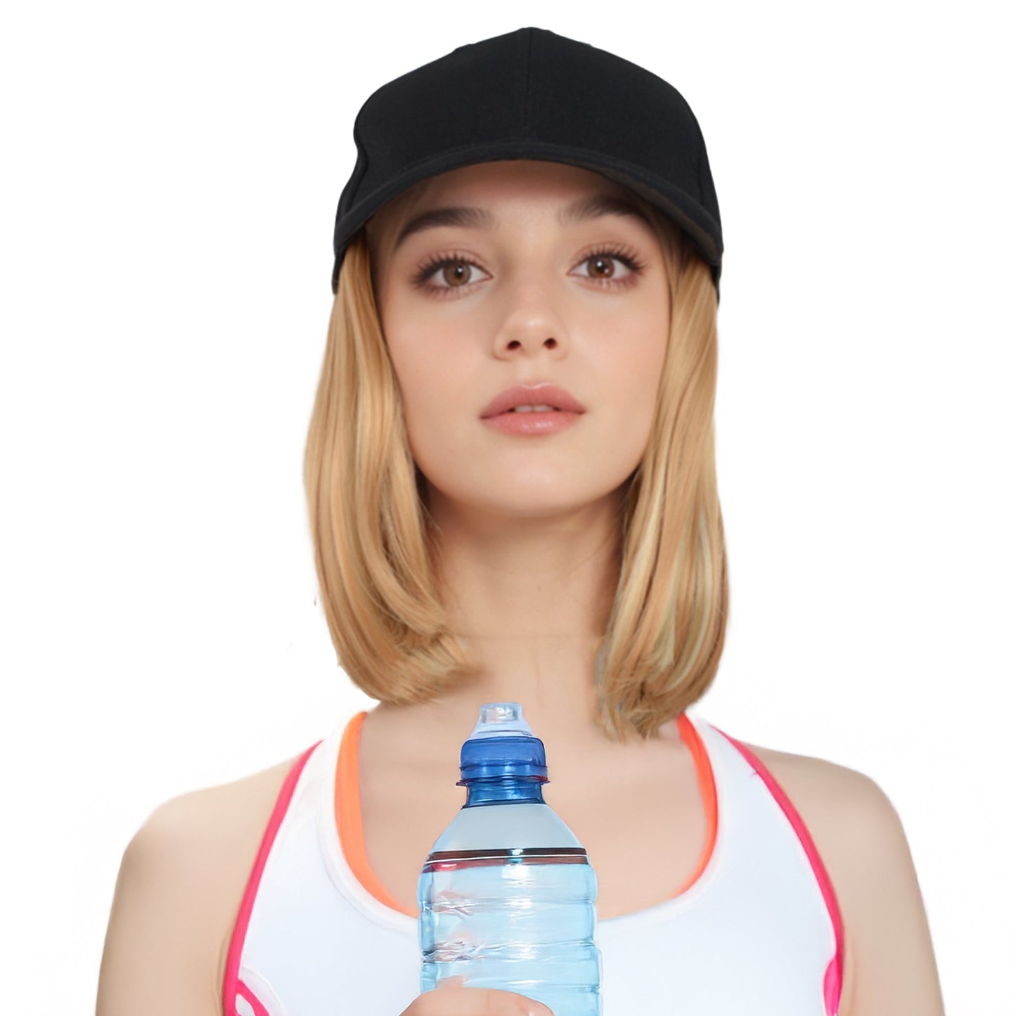Adjustable Short Hair Wig Baseball Cap for Women with Natural Looking 10 Inch Bob Hairpiece for Outdoor and Daily Wear