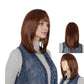 Medium Length Straight Bob Wigs 14 inch Synthetic with Bangs Daily Party Cosplay Hair Wig for Wome