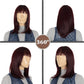 Medium Length Straight Bob Wigs 14 inch Synthetic with Bangs Daily Party Cosplay Hair Wig for Wome