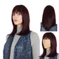 Medium Length Straight Bob Wigs 14 inch Synthetic with Bangs Daily Party Cosplay Hair Wig for Wome