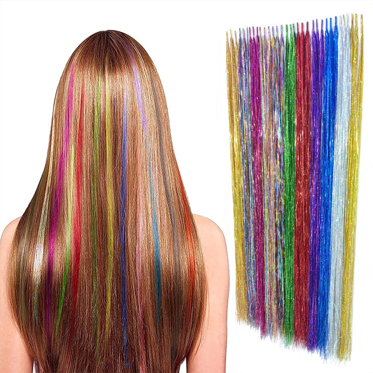 Sparkly Hair Tinsel Kit with 14/16/20 Colors and Installation Tools for Stylish Hair Extensions