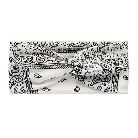 Fashion Paisley Headbands Boho Style Moisture-Wicking Quick-Dry Elastic Sweat Hairband