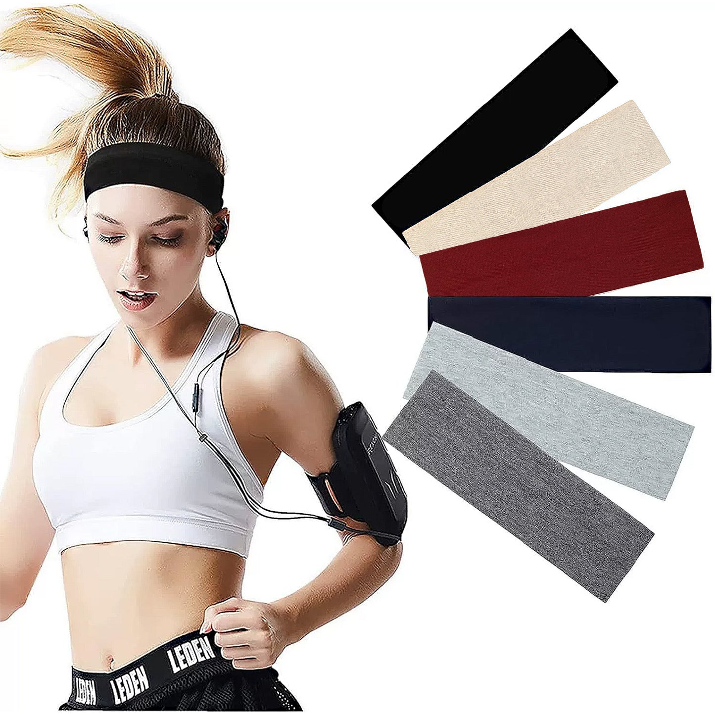 Sports Headbands, Solid Color, Moisture-Wicking Quick-Dry for Sports Yoga Workouts Running Unisex
