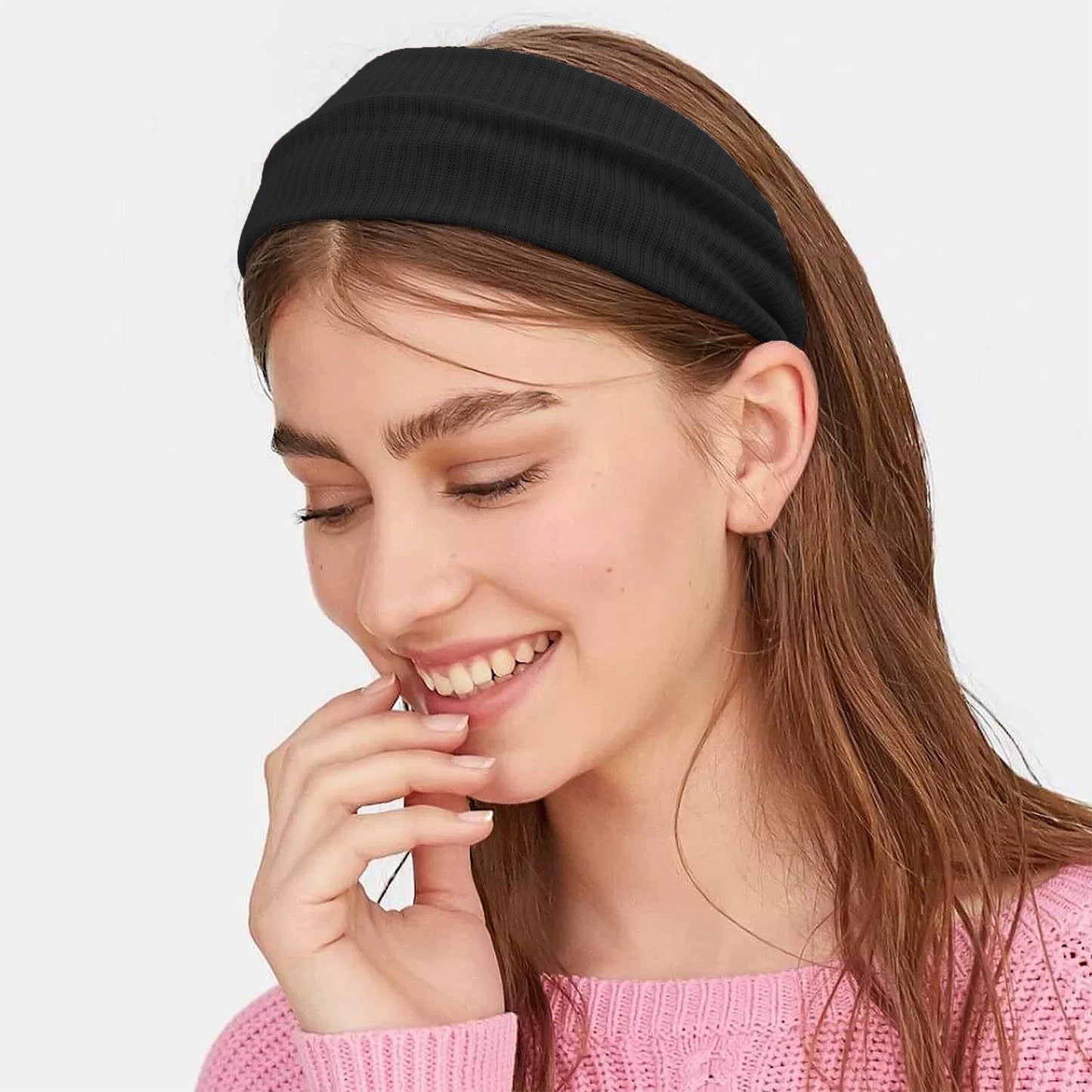 Knit Wide Headbands, Solid Color, Moisture-Wicking, Comfy Sports Hairbands Unisex