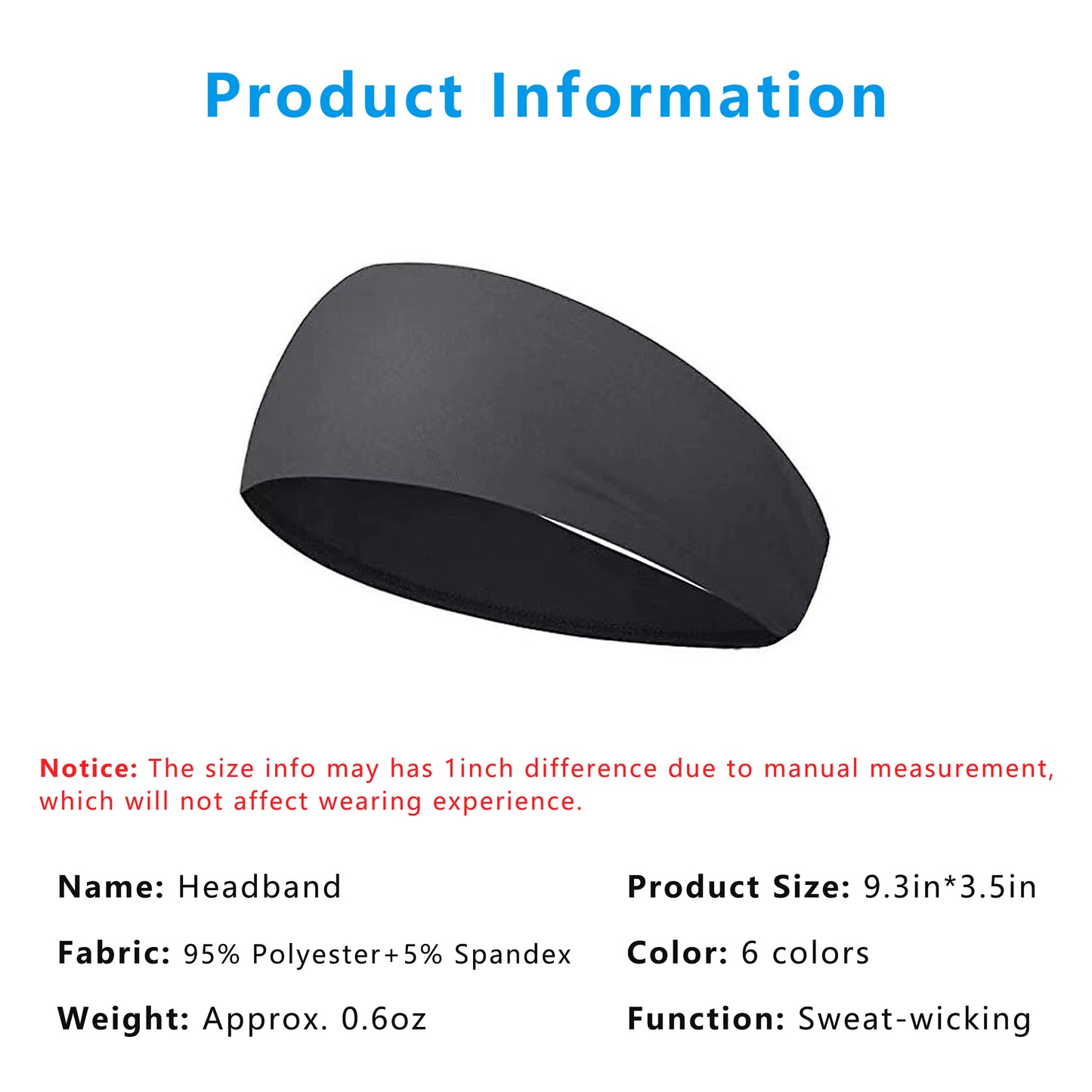 Smooth Soft Headbands, Moisture-Wicking Quick-Dry Comfy Sports Hairbands for Women and Men