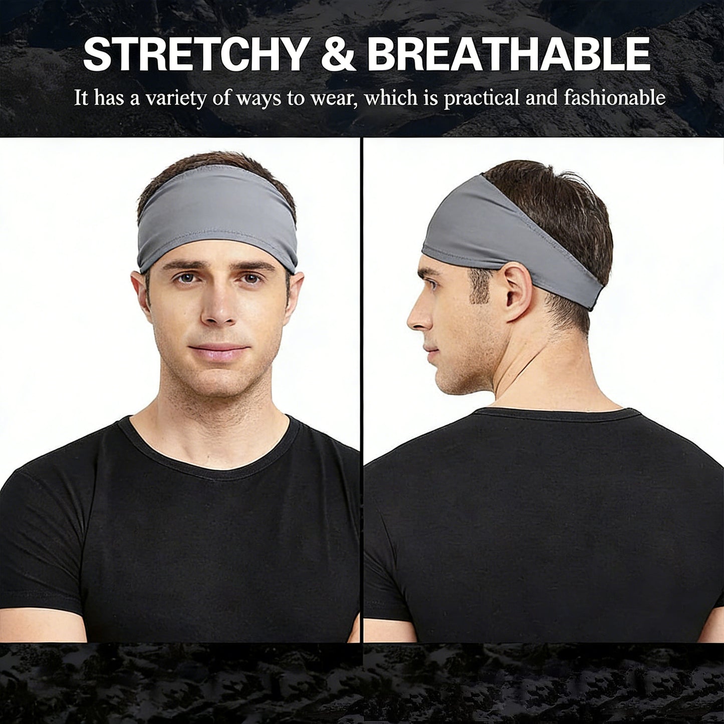 Smooth Soft Headbands, Moisture-Wicking Quick-Dry Comfy Sports Hairbands for Women and Men