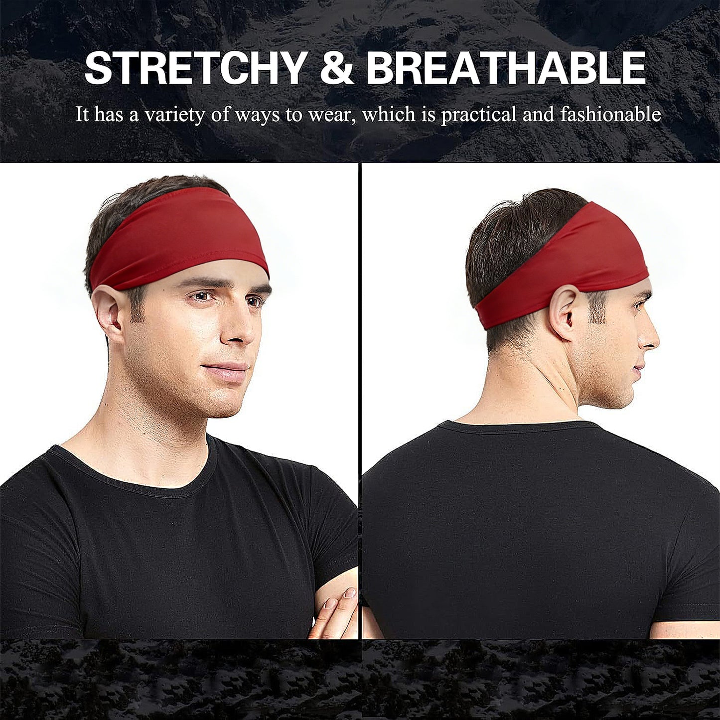 Smooth Soft Headbands, Moisture-Wicking Quick-Dry Comfy Sports Hairbands for Women and Men