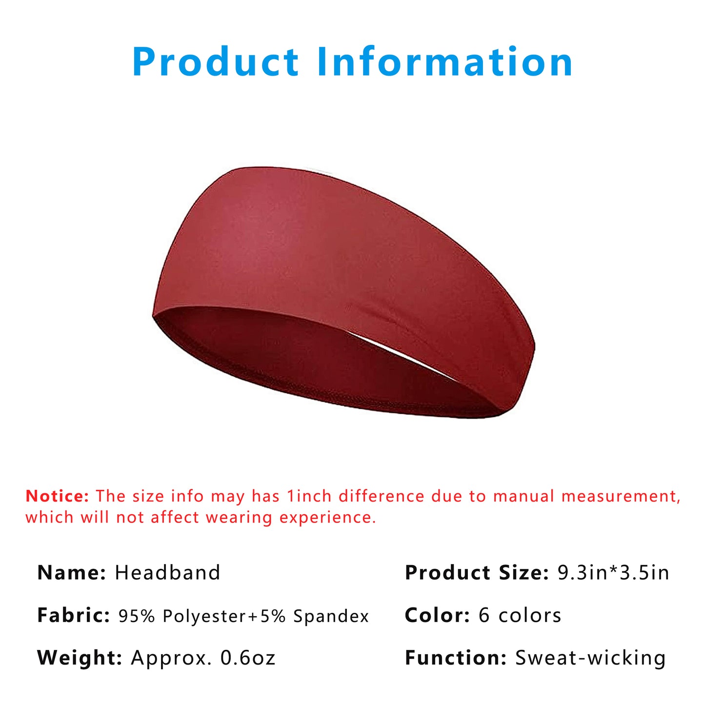 Smooth Soft Headbands, Moisture-Wicking Quick-Dry Comfy Sports Hairbands for Women and Men