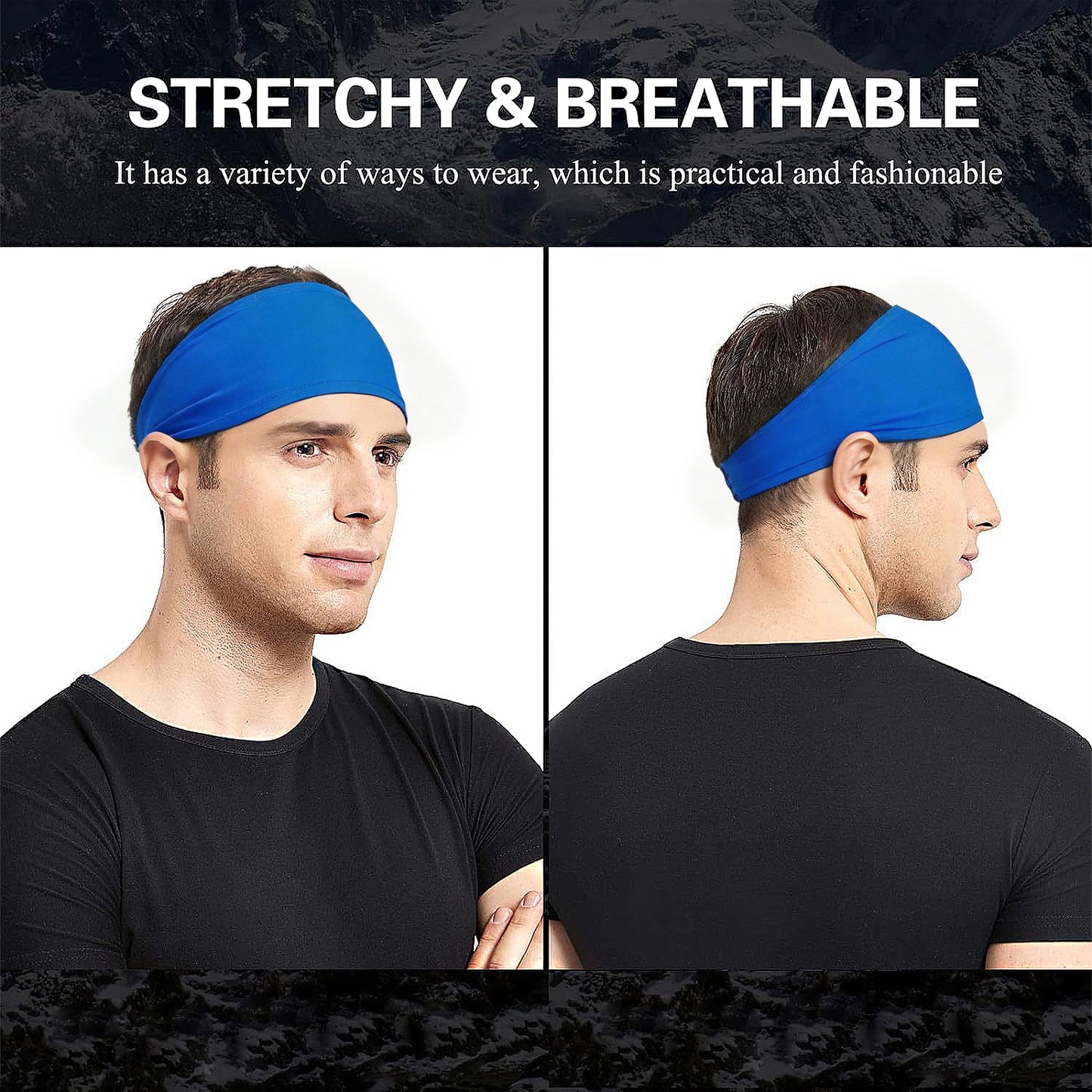 Smooth Soft Headbands, Moisture-Wicking Quick-Dry Comfy Sports Hairbands for Women and Men