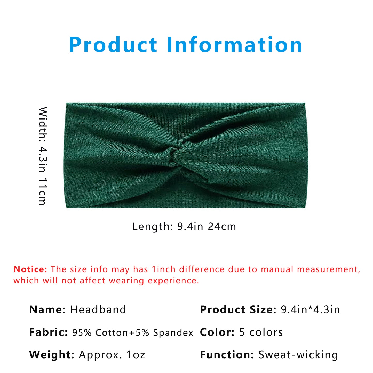 Fashion Headbands, Knoted Design, Soft Comfy Moisture-Wicking Sports Hairbands