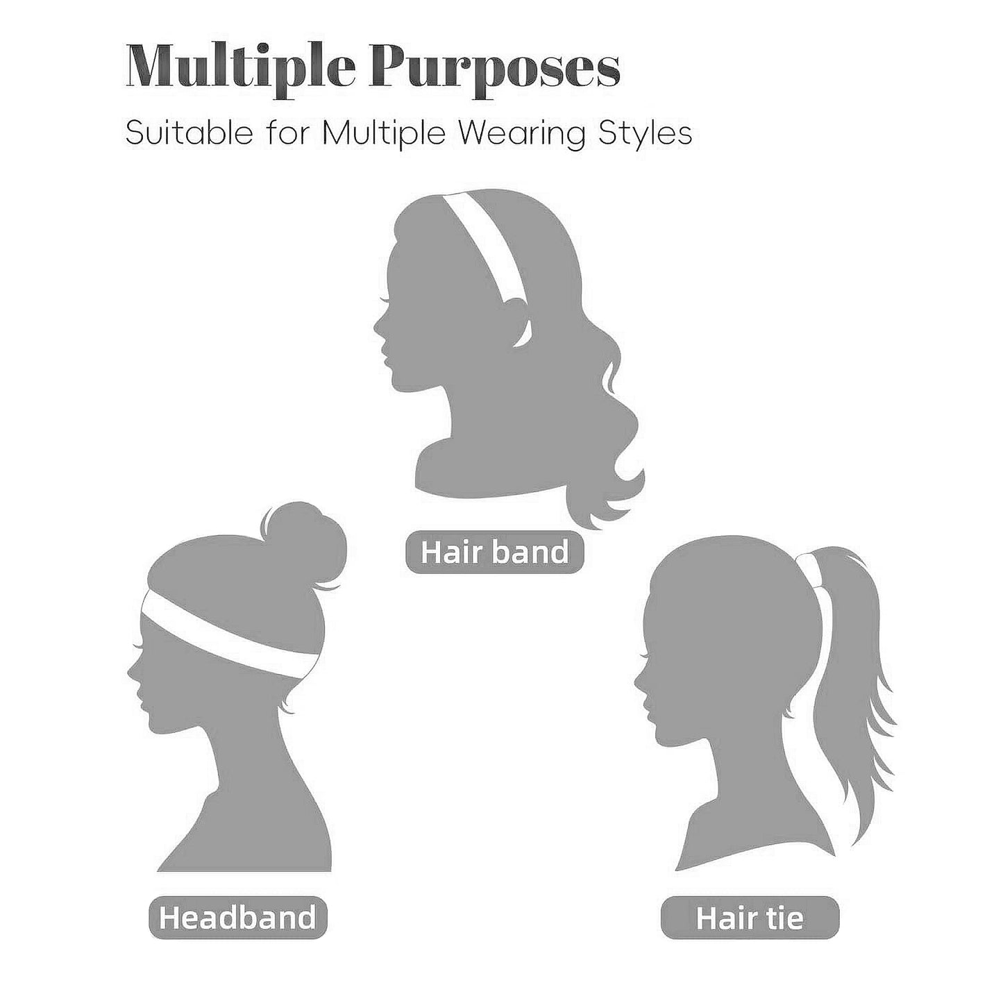 Fashion Headbands, Knoted Design, Soft Comfy Moisture-Wicking Sports Hairbands