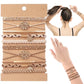10PCs Hair Ties Bracelet for Women 5 Styles Soft Braided Boho Hair Bands Elastic Hair Accessories