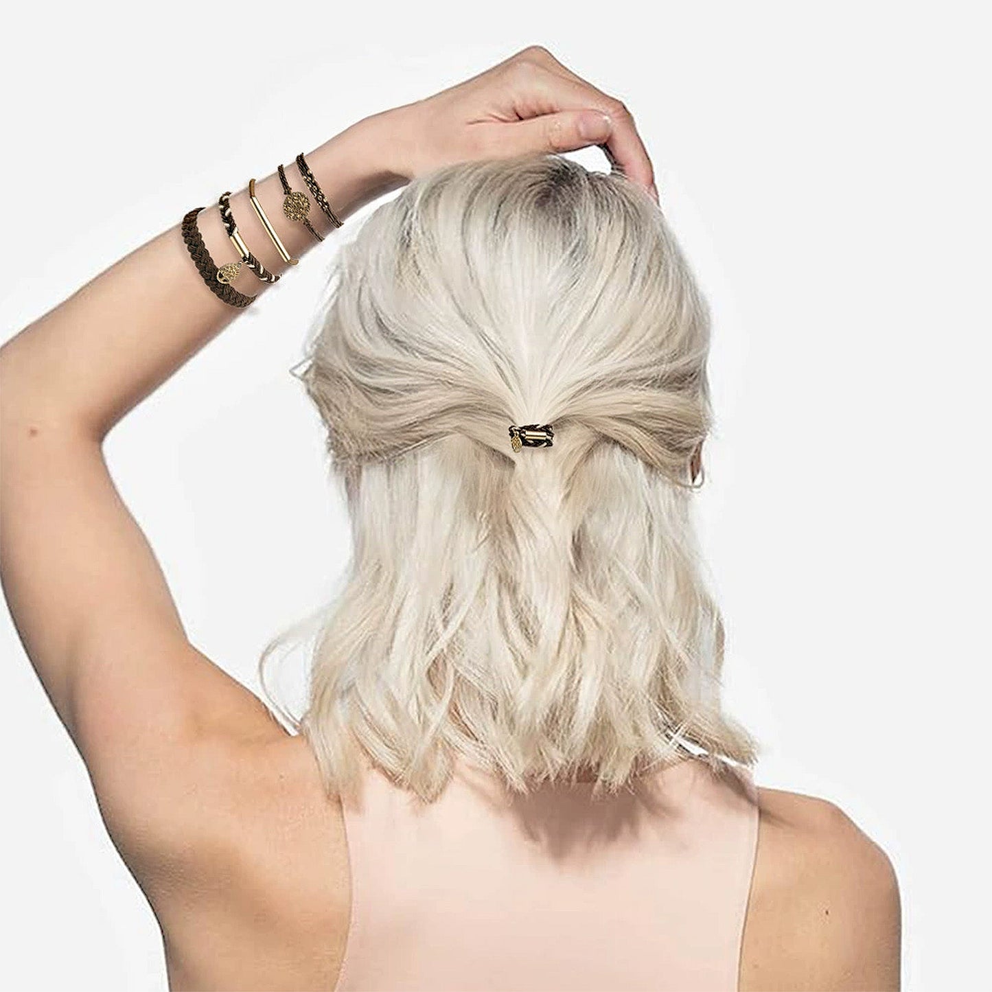 10PCs Hair Ties Bracelet for Women 5 Styles Soft Braided Boho Hair Bands Elastic Hair Accessories
