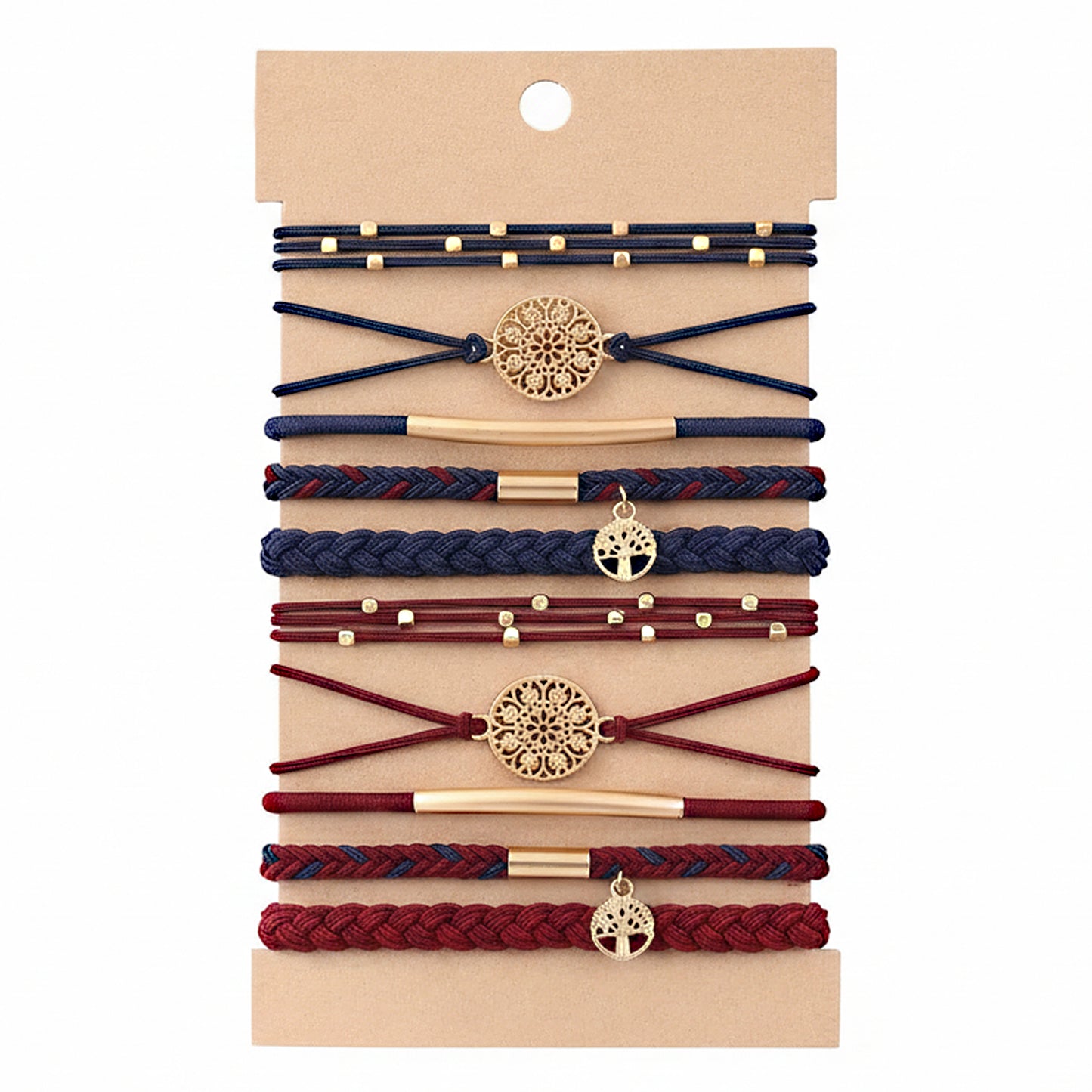 10PCs Hair Ties Bracelet for Women 5 Styles Soft Braided Boho Hair Bands Elastic Hair Accessories