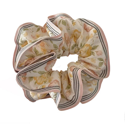 Retro Boho Oil Painting Hair Bands Ties Large Floral Scrunchies Elastic Hair Accessories for Women