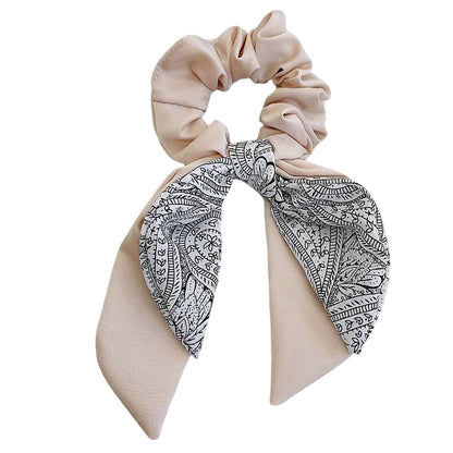 Fashion Elastic Hair Ties with Bows, Hair Scrunchies with Knotted Bow Ribbon for Women