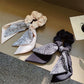 Fashion Elastic Hair Ties with Bows, Hair Scrunchies with Knotted Bow Ribbon for Women