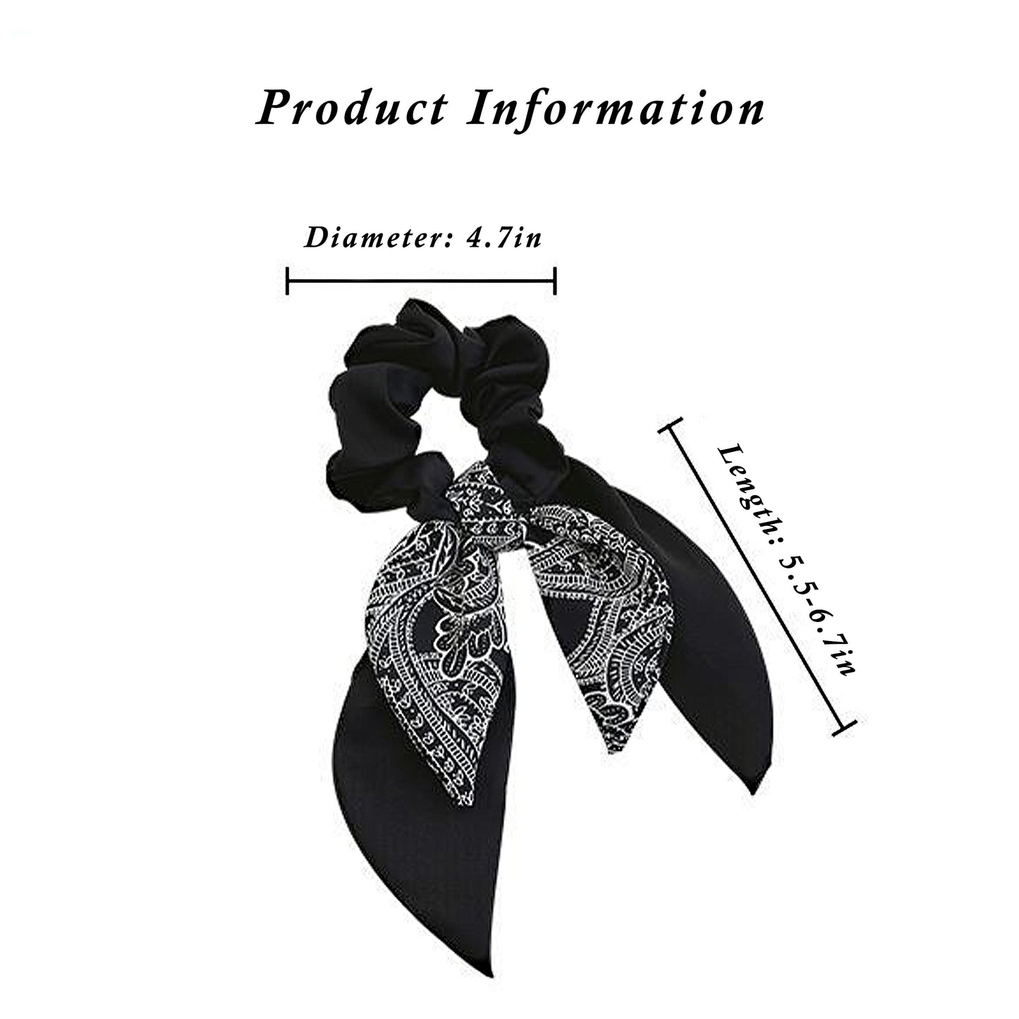 Fashion Elastic Hair Ties with Bows, Hair Scrunchies with Knotted Bow Ribbon for Women