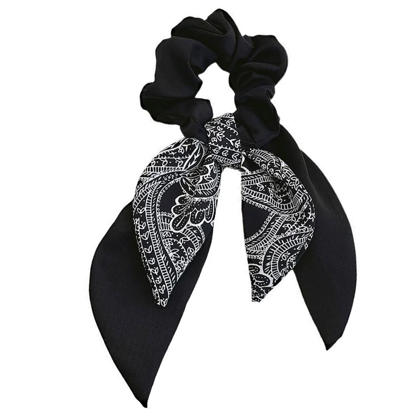Fashion Elastic Hair Ties with Bows, Hair Scrunchies with Knotted Bow Ribbon for Women