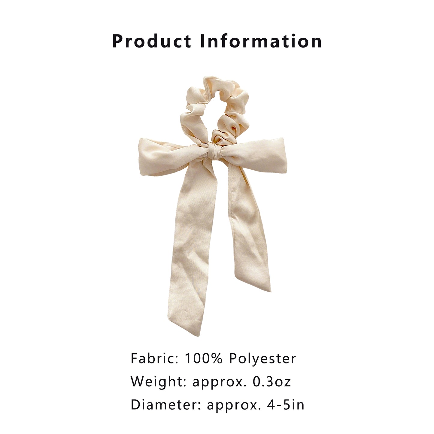 Knotted Bow Satin Hair Scrunchies Ties Elastic Hair Scarf Hair Bands Ponytail Holder for Women Girls