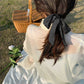Knotted Bow Satin Hair Scrunchies Ties Elastic Hair Scarf Hair Bands Ponytail Holder for Women Girls