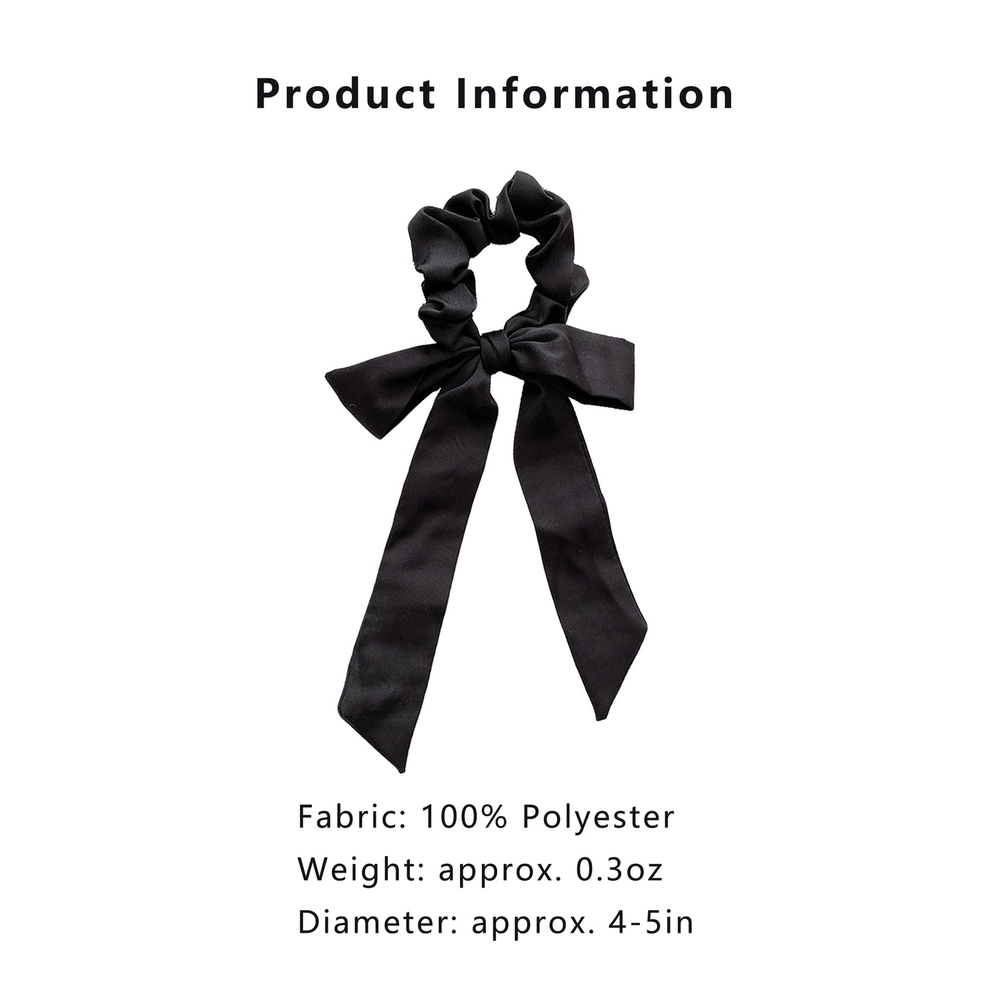 Knotted Bow Satin Hair Scrunchies Ties Elastic Hair Scarf Hair Bands Ponytail Holder for Women Girls