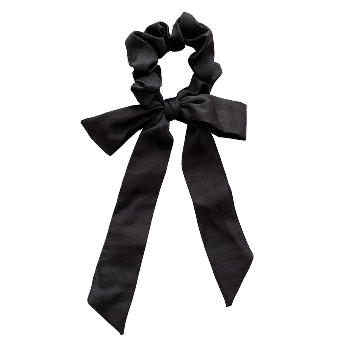 Knotted Bow Satin Hair Scrunchies Ties Elastic Hair Scarf Hair Bands Ponytail Holder for Women Girls