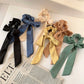 Knotted Bow Satin Hair Scrunchies Ties Elastic Hair Scarf Hair Bands Ponytail Holder for Women Girls