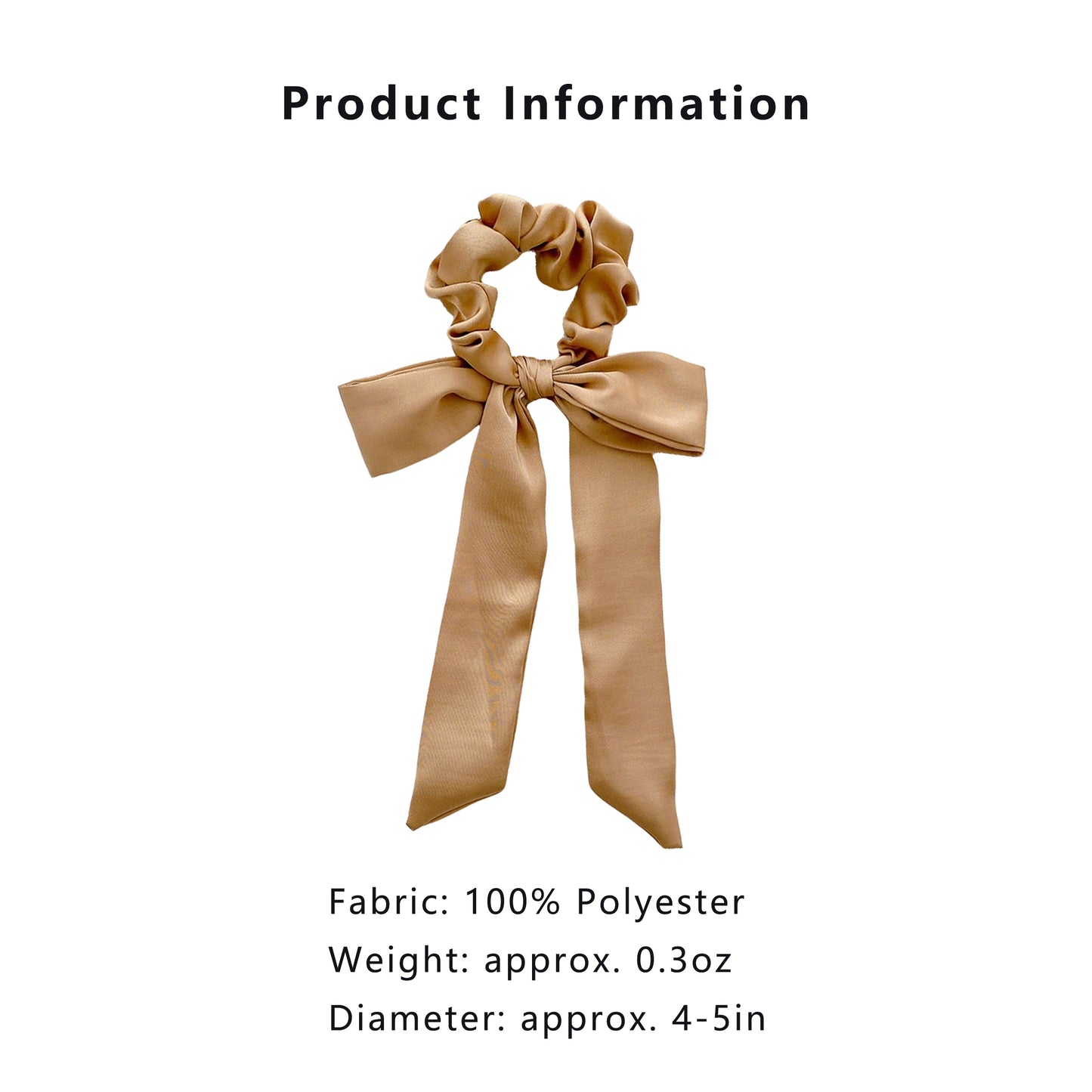 Knotted Bow Satin Hair Scrunchies Ties Elastic Hair Scarf Hair Bands Ponytail Holder for Women Girls