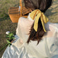Knotted Bow Satin Hair Scrunchies Ties Elastic Hair Scarf Hair Bands Ponytail Holder for Women Girls
