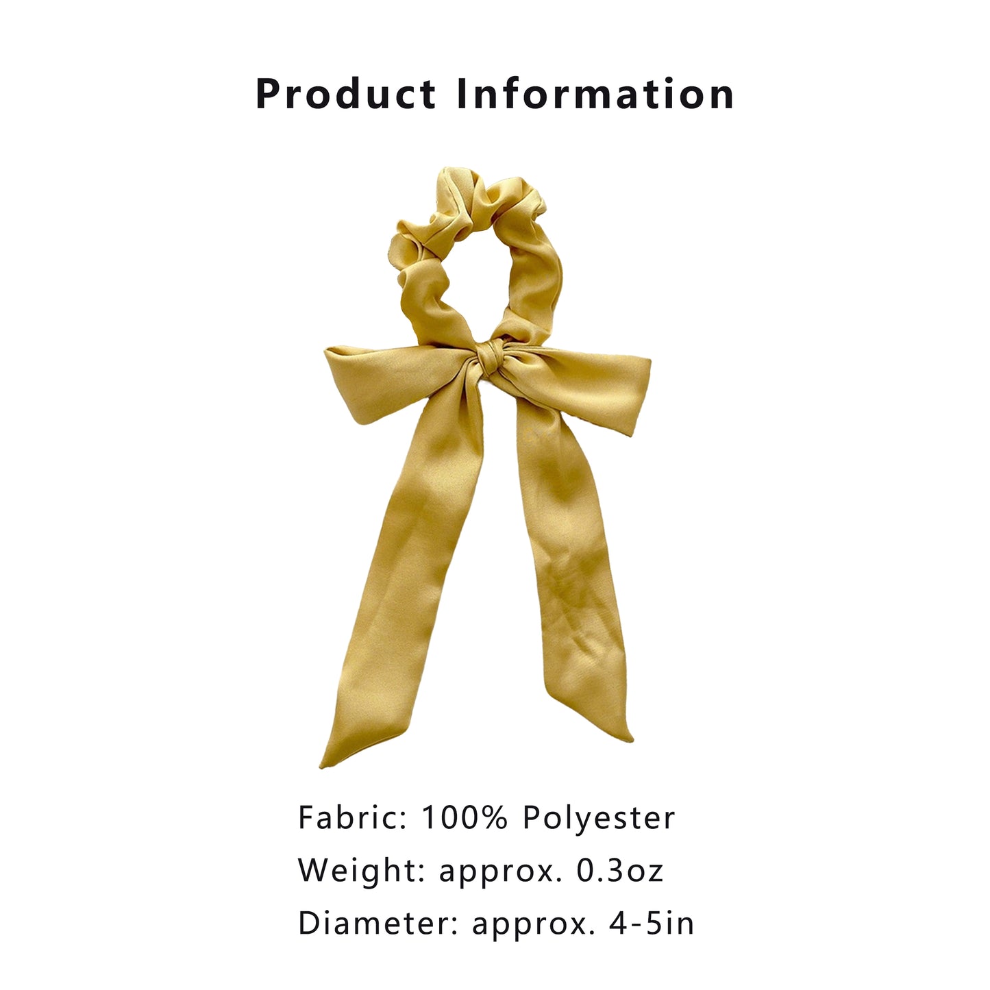 Knotted Bow Satin Hair Scrunchies Ties Elastic Hair Scarf Hair Bands Ponytail Holder for Women Girls
