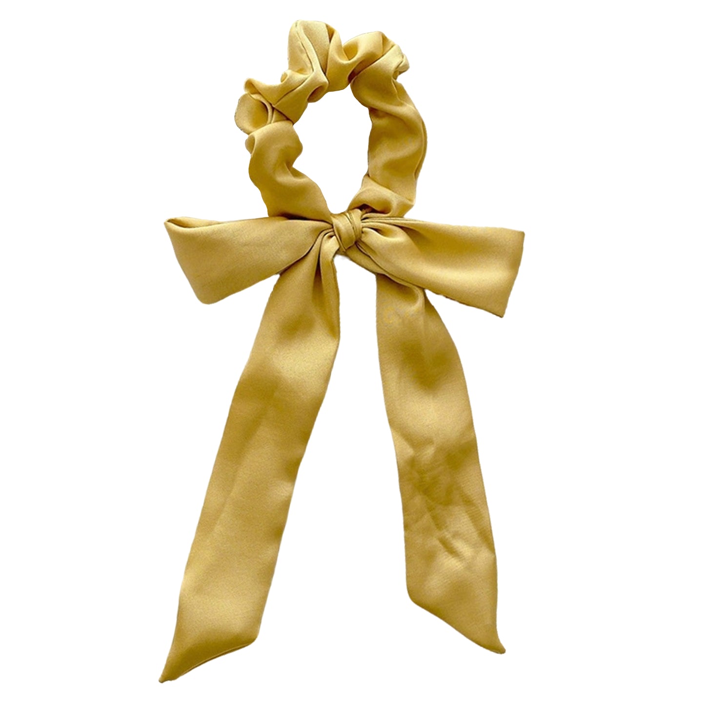 Knotted Bow Satin Hair Scrunchies Ties Elastic Hair Scarf Hair Bands Ponytail Holder for Women Girls