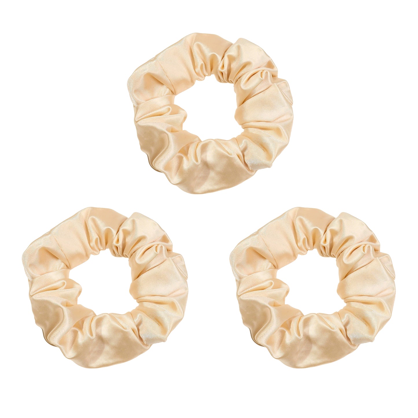 3 PCs Soft Satin Scrunchies Elastic Hair Tie Gentle Stretch Ponytail Holder for Women